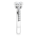 18ct White Gold - Oval & Round cut Lab Grown Accented Diamond Ring
