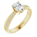 18ct White Gold - Oval & Round cut Lab Grown Accented Diamond Ring