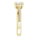 18ct White Gold - Oval & Round cut Lab Grown Accented Diamond Ring