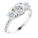 18ct White Gold - Round cut Lab Grown Accented Diamond Ring