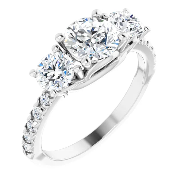 18ct WG Round cut Lab Grown Accented Diamond Ring