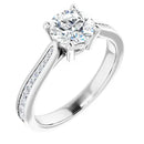18ct White Gold - Round cut Lab Grown Accented Diamond Ring