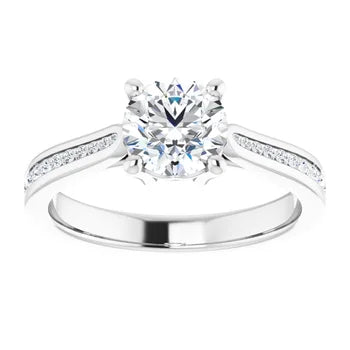 18ct WG Round cut Lab Grown Accented Diamond Ring