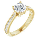 18ct White Gold - Round cut Lab Grown Accented Diamond Ring