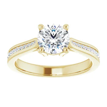 18ct WG Round cut Lab Grown Accented Diamond Ring