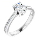 18ct Yellow Gold - Oval & Round cut Lab Grown Accented Diamond Ring