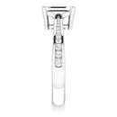 18ct Yellow Gold - Emerald & Round cut Lab Grown Accented Diamond Ring