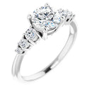 18ct Yellow Gold - Round cut Lab Grown Accented Diamond Ring