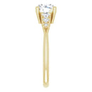 18ct Yellow Gold - Round cut Lab Grown Accented Diamond Ring
