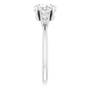 18ct White Gold - Oval & Round cut Lab Grown Accented Diamond Ring