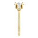 18ct White Gold - Oval & Round cut Lab Grown Accented Diamond Ring