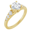 18ct Yellow Gold - Round cut Lab Grown Accented Diamond Ring