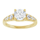 18ct Yellow Gold - Round cut Lab Grown Accented Diamond Ring
