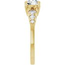 18ct Yellow Gold - Round cut Lab Grown Accented Diamond Ring