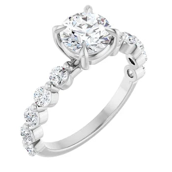 18ct White Gold -  Round cut Lab Grown Accented Diamond Ring