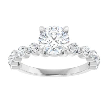 18ct WG Round cut Lab Grown Accented Diamond Ring