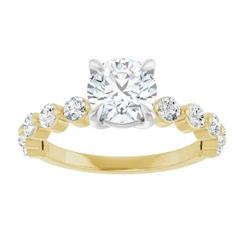 18ct WG Round cut Lab Grown Accented Diamond Ring