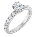 18ct Yellow Gold - Oval  & Round cut Lab Grown Accented Diamond Ring