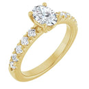 18ct Yellow Gold - Oval  & Round cut Lab Grown Accented Diamond Ring