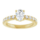 18ct Yellow Gold - Oval  & Round cut Lab Grown Accented Diamond Ring