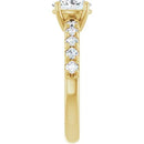 18ct Yellow Gold - Oval  & Round cut Lab Grown Accented Diamond Ring