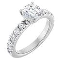 18ct White Gold - Round cut Lab Grown Accented Diamond Ring