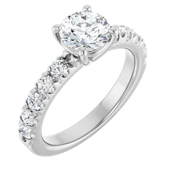 18ct WG Round cut Lab Grown Accented Diamond Ring