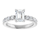 18ct Yellow Gold - Emerald cut Lab Grown Accented Diamond Ring
