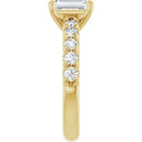 18ct Yellow Gold - Emerald cut Lab Grown Accented Diamond Ring