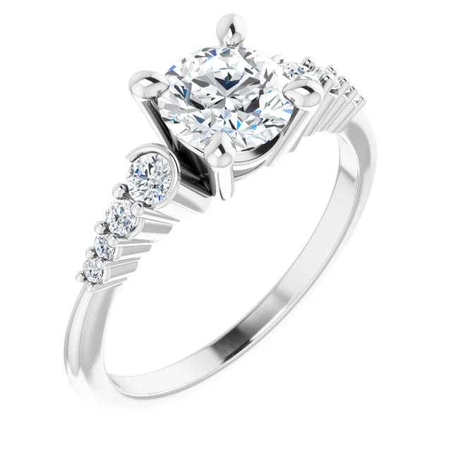 18ct YG Round cut Lab Grown Accented Diamond Ring