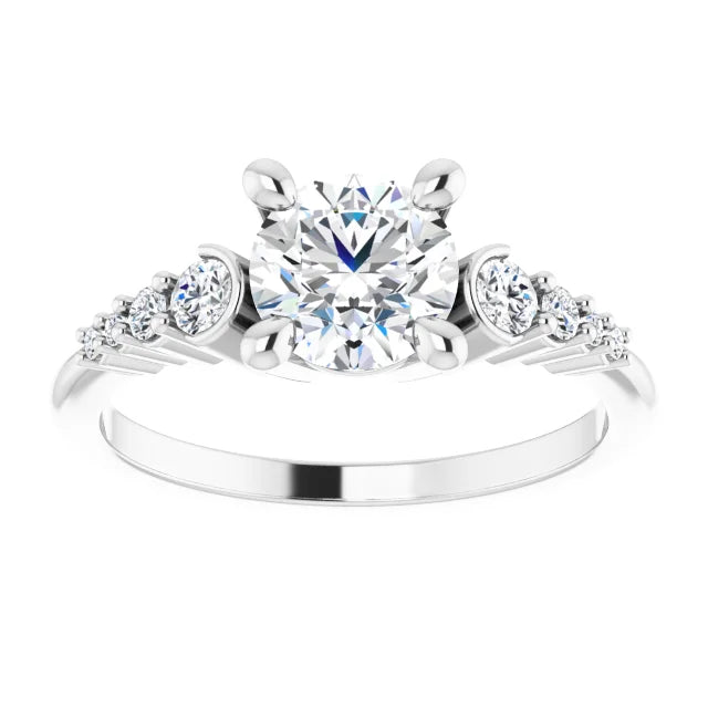 18ct YG Round cut Lab Grown Accented Diamond Ring