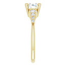 18ct Yellow Gold - Round cut Lab Grown Accented Diamond Ring
