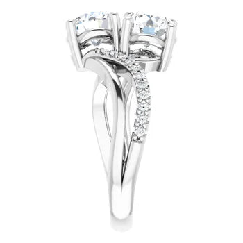 18ct White Gold - Round cut Lab Grown Accented Diamond Ring