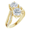 18ct White Gold - Round cut Lab Grown Accented Diamond Ring