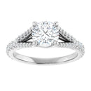 18ct White Gold - Round cut Lab Grown Accented Diamond Ring