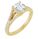 18ct White Gold - Round cut Lab Grown Accented Diamond Ring