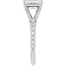 18ct White Gold - Emerald cut Lab Grown Accented Diamond Ring