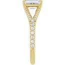 18ct White Gold - Emerald cut Lab Grown Accented Diamond Ring