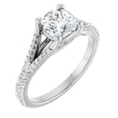 18ct Yellow Gold - Cushion & Round cut Lab Grown Accented Diamond Ring