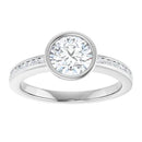 18ct White Gold - Round cut Lab Grown Accented Diamond Ring