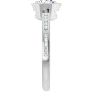 18ct White Gold - Round cut Lab Grown Accented Diamond Ring