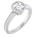 18ct White Gold - Round cut Lab Grown Accented Diamond Ring
