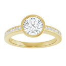 18ct White Gold - Round cut Lab Grown Accented Diamond Ring