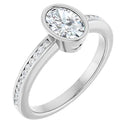 18ct Yellow Gold - Oval & Round cut Lab Grown Accented Diamond Ring