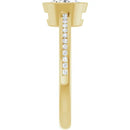 18ct Yellow Gold - Oval & Round cut Lab Grown Accented Diamond Ring