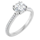 18ct White Gold - Round cut Lab Grown Accented Diamond Ring