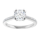 18ct White Gold - Round cut Lab Grown Accented Diamond Ring