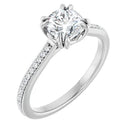 18ct Yellow Gold - Cushion & Round cut Lab Grown Accented Diamond Ring