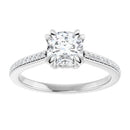 18ct Yellow Gold - Cushion & Round cut Lab Grown Accented Diamond Ring