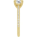 18ct Yellow Gold - Cushion & Round cut Lab Grown Accented Diamond Ring